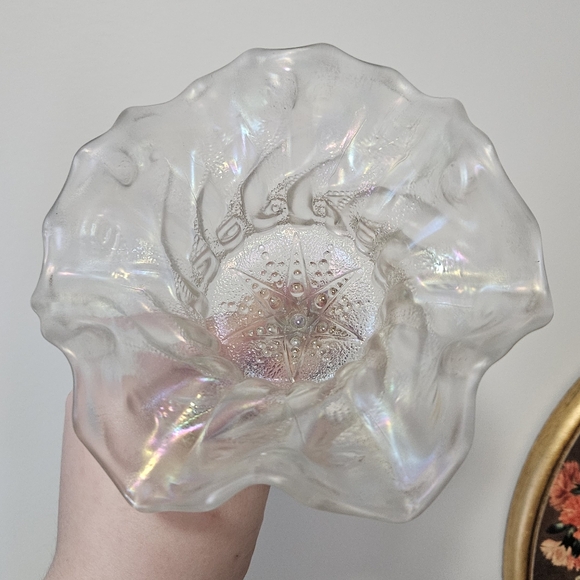 Iridescent Dugan Glass Compote Dish - Picture 4 of 7